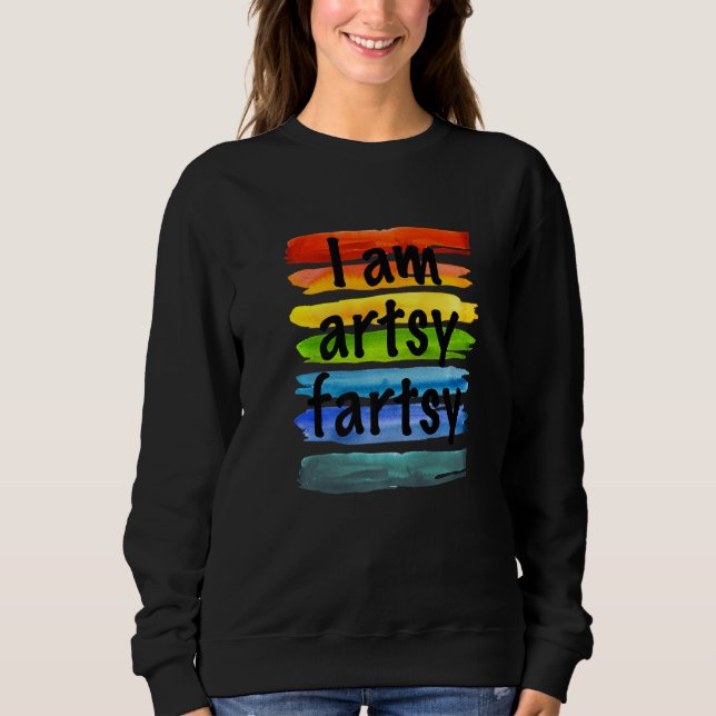Camiseta Artista Eu Sou Artsy Fartsy Rainbow Paint Roubado  (Frente)
