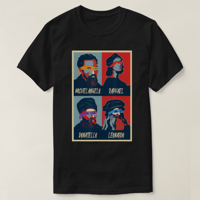 Camiseta Artista italiano Renascentista Ninja Leonardo da V (Frente do Design)