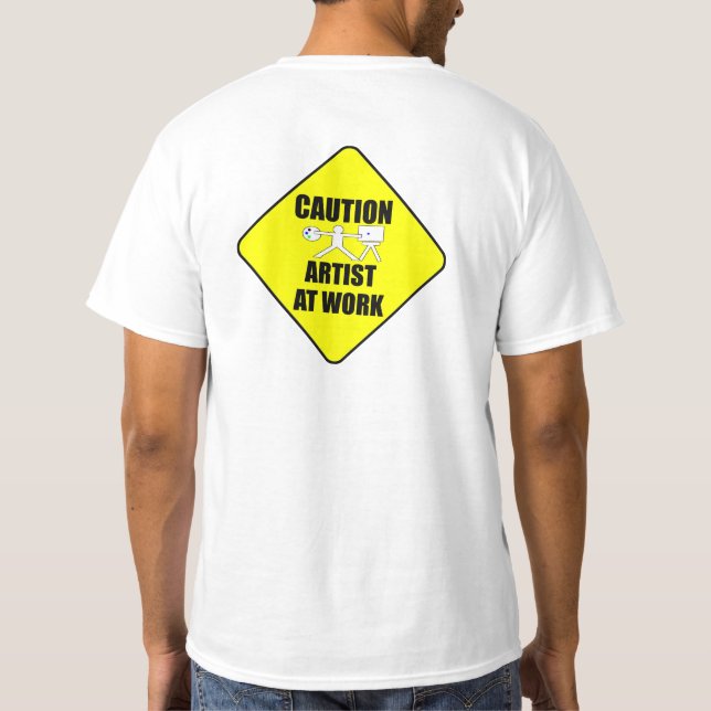 Camiseta artista no sinal do trabalho (Verso)