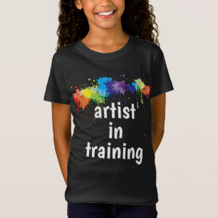 Camiseta Artista no treinamento, com pintura spattered