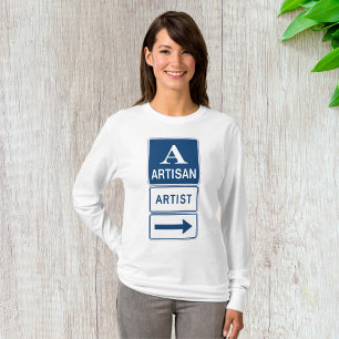Camiseta Artista - Sinal de Estrada Artista Mulher Longa-Ca