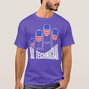 Camiseta Artista técnico do Nail Technician Flag do Unhas