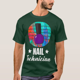Camiseta Artista técnico do Nail Technician Retro Polonês