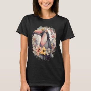 Camiseta Artista Turiano Cropical Bird Flower Crown Pet Bir