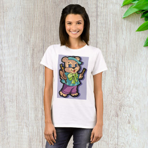 Camiseta Artista Ursinho de Pelúcia com Boina e Pincéis