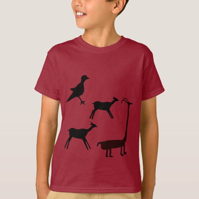 Camiseta Artistas Antigos - Animais Pré-Históricos (Frente)