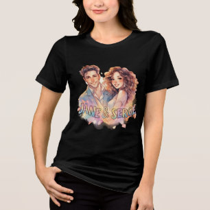 Camiseta Artisti Colorido "JANE & SERGE" desenhado à mão