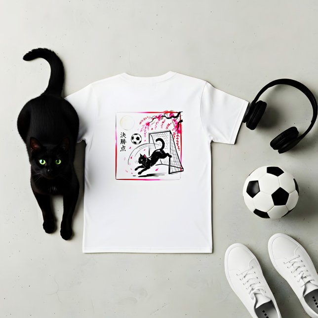 Camiseta Artistic Cherry Blossom Cat Soccer For Japanese Ar (Criador carregado)
