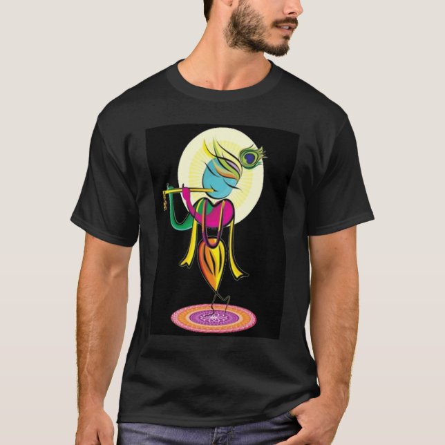 Camiseta Artistic colourful Lord Shri Krishna with flute! (Frente)