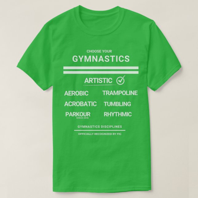 Camiseta ARTISTIC Escolha sua ginástica (Frente do Design)