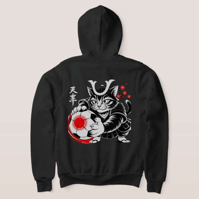 Camiseta Artistic Samurai Cat Japan Soccer for Football fan (Postura das costas)