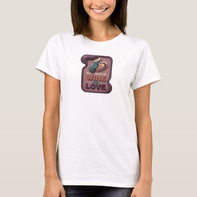 Camiseta Artística Colorida TUDO O QUE PRECISO É V (Frente)