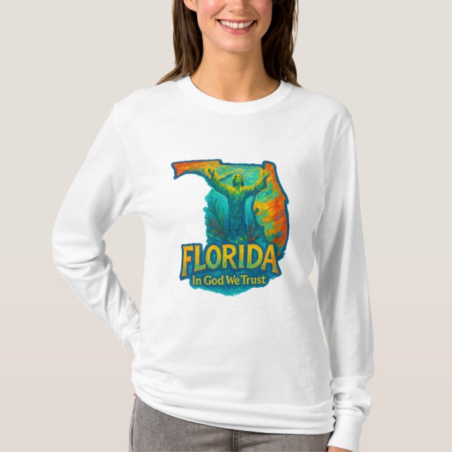 Camiseta Artística do Estado da Flórida – Pincel d (Frente)