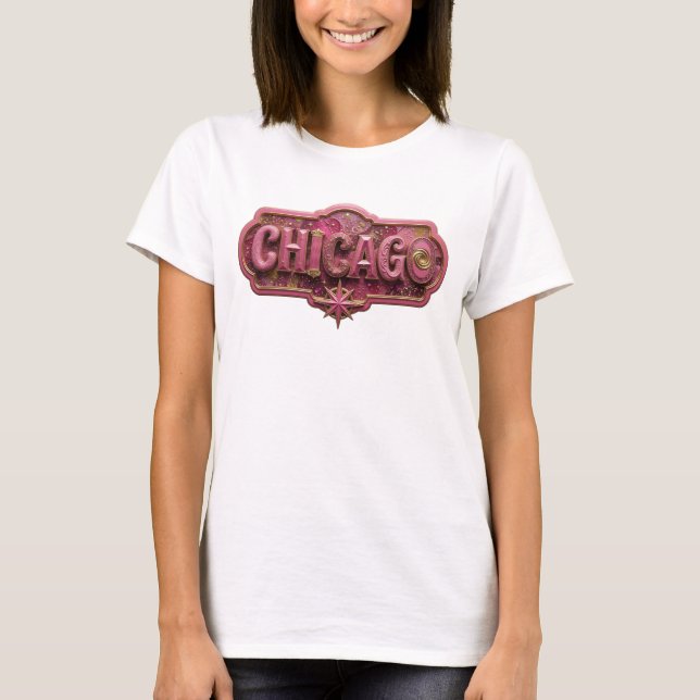 Camiseta Artística Dourada CHICAGO (Frente)