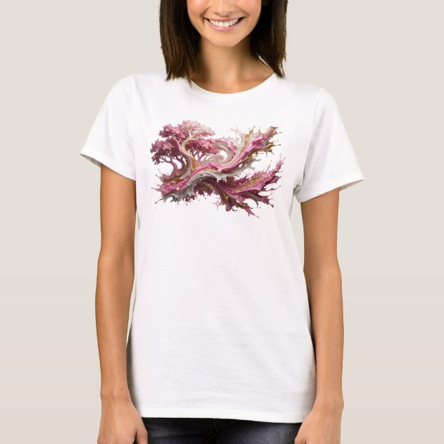 Camiseta Artística Dourada Declaração de ARTE ABST (Frente)