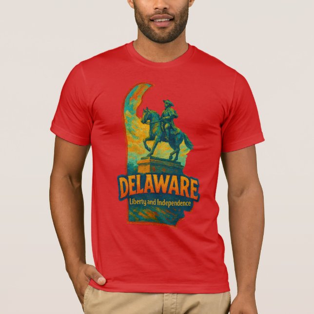 Camiseta Artística Estadual Delaware - Tinta Petro (Frente)