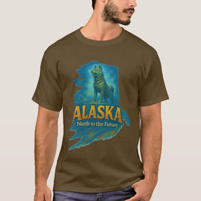 Camiseta Artística Estadual do Alasca - Tinta Petr (Frente)