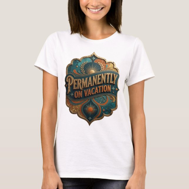 Camiseta Artística Gold EM FÉRIAS PERMANENTES (Frente)
