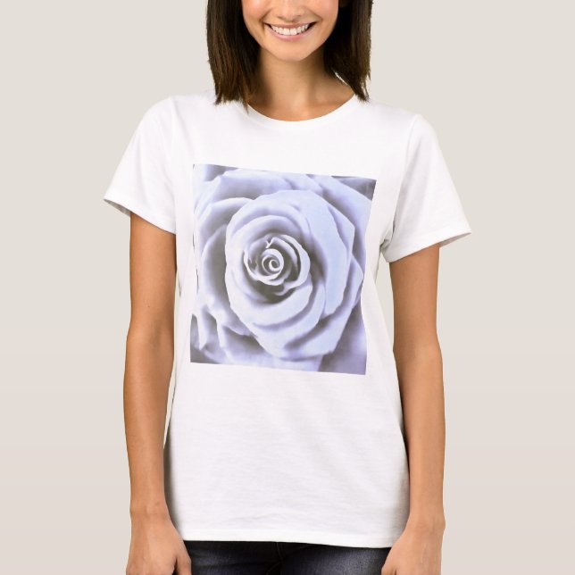Camiseta Artístico Grande Rosa Azul Pálido (Frente)