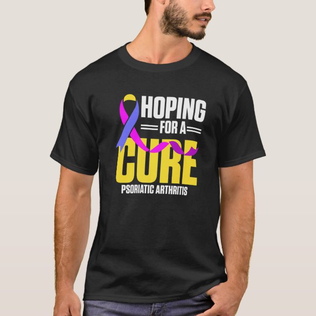 Camiseta Artrite Psoriática PSA Esperando Por Aw Do Guerrei (Frente)
