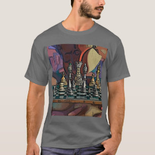 Camiseta Artsy Chess Game Peças de Abstrato Art legal