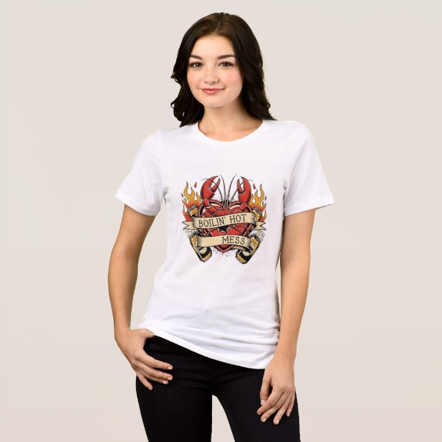 Camiseta Artsy Crawfish Boil Vibes T-Shirt! 🎨 🦞 (Frente Completa)