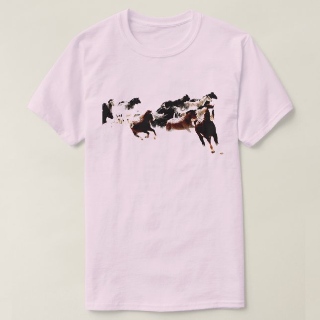 Camiseta Artsy Frisky Running Horses (Frente do Design)