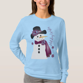 Camiseta Artsy Snowman Com Ameixa