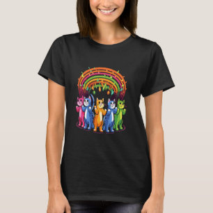 Camiseta Arty Festival Rainbow Cat Rave