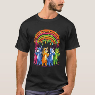 Camiseta Arty Festival Rainbow Cat Rave