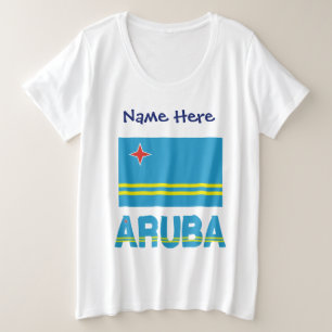 Camiseta Aruba e Bandeira de Aruba Personalizados 