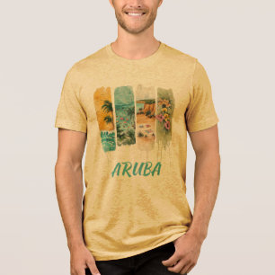 Camiseta Aruba em design de pincelada