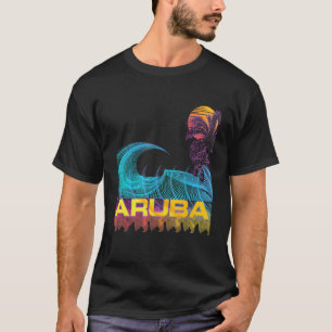Camiseta Aruba  Estilo Retro anos 80 Vintage Vaporwave Surf