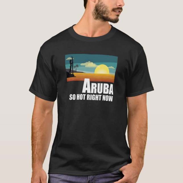 Camiseta Aruba tão quente agora Retro Viagem Beach Vacing (Frente)