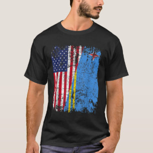 Camiseta ARUBAN ROOTS Half American Flag ARUBA FLAG