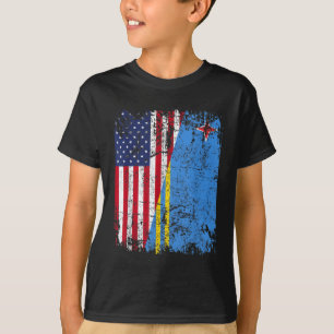Camiseta ARUBAN ROOTS Half American Flag ARUBA FLAG