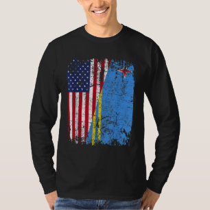 Camiseta ARUBAN ROOTS Half American Flag ARUBA FLAG