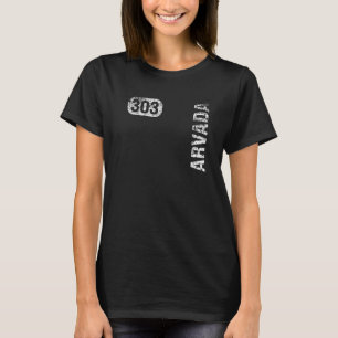 Camiseta Arvada Colorado 303 Area Code Vintage Retro