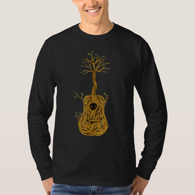 Camiseta Árvore Acústica De Guitarra Da Lifes (Frente)