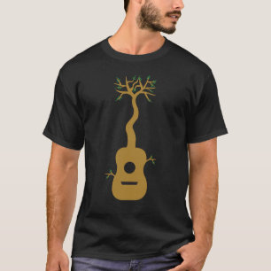 Camiseta Árvore Acústica De Guitarra Da Vida