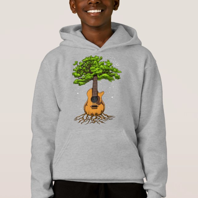 Camiseta Árvore Acústica De Guitarra Da Vida (Frente)