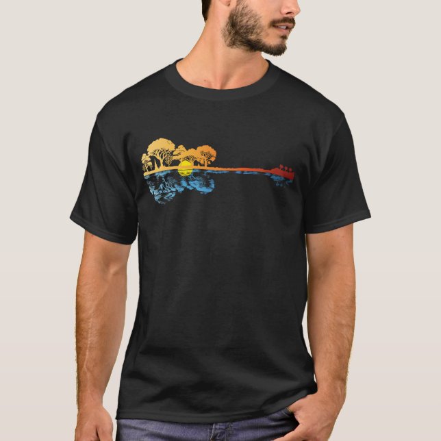 Camiseta Árvore Acústica de Violão da Vida (Frente)