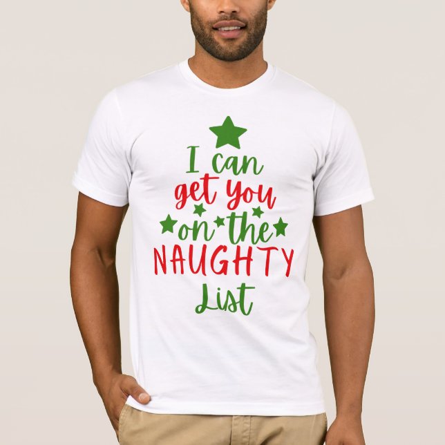 Camiseta Árvore arrogante da lista de Natal (Frente)