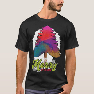 Camiseta Árvore Artística Feliz Trabalho de arte de Natal