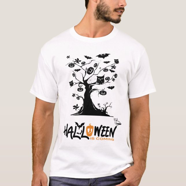 Camiseta Árvore Assustadora do Halloween, Árvore Assustador (Frente)