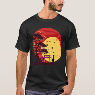 Camiseta Árvore Bonsai budista sunset, estética japonesa