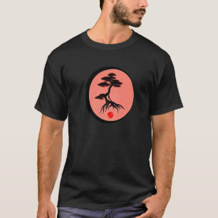 Camiseta Árvore Bonsai Caligrafia Japonesa Zen Natureza Min