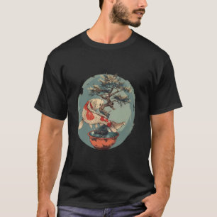 Camiseta Árvore Bonsai de Koi Carpa Japonesa Nishikigoi