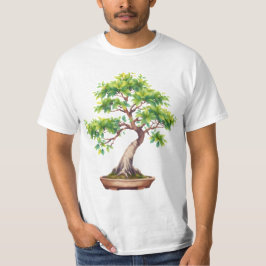 Camiseta árvore bonsai em vaso de cerâmica