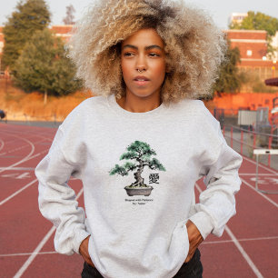 Camiseta Árvore Bonsai Estilo Sumi-e Caligrafia Japonesa de
